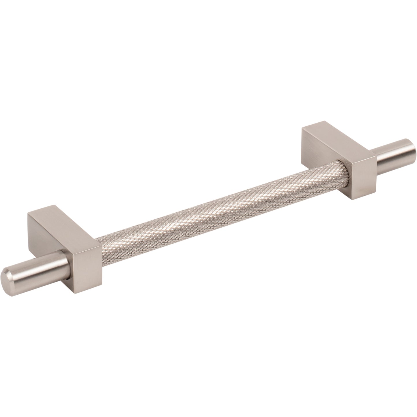 JEFFREY ALEXANDER 598-128SN Larkin Knurled Center 128 mm Center-to-Center Bar Pull - Satin Nickel