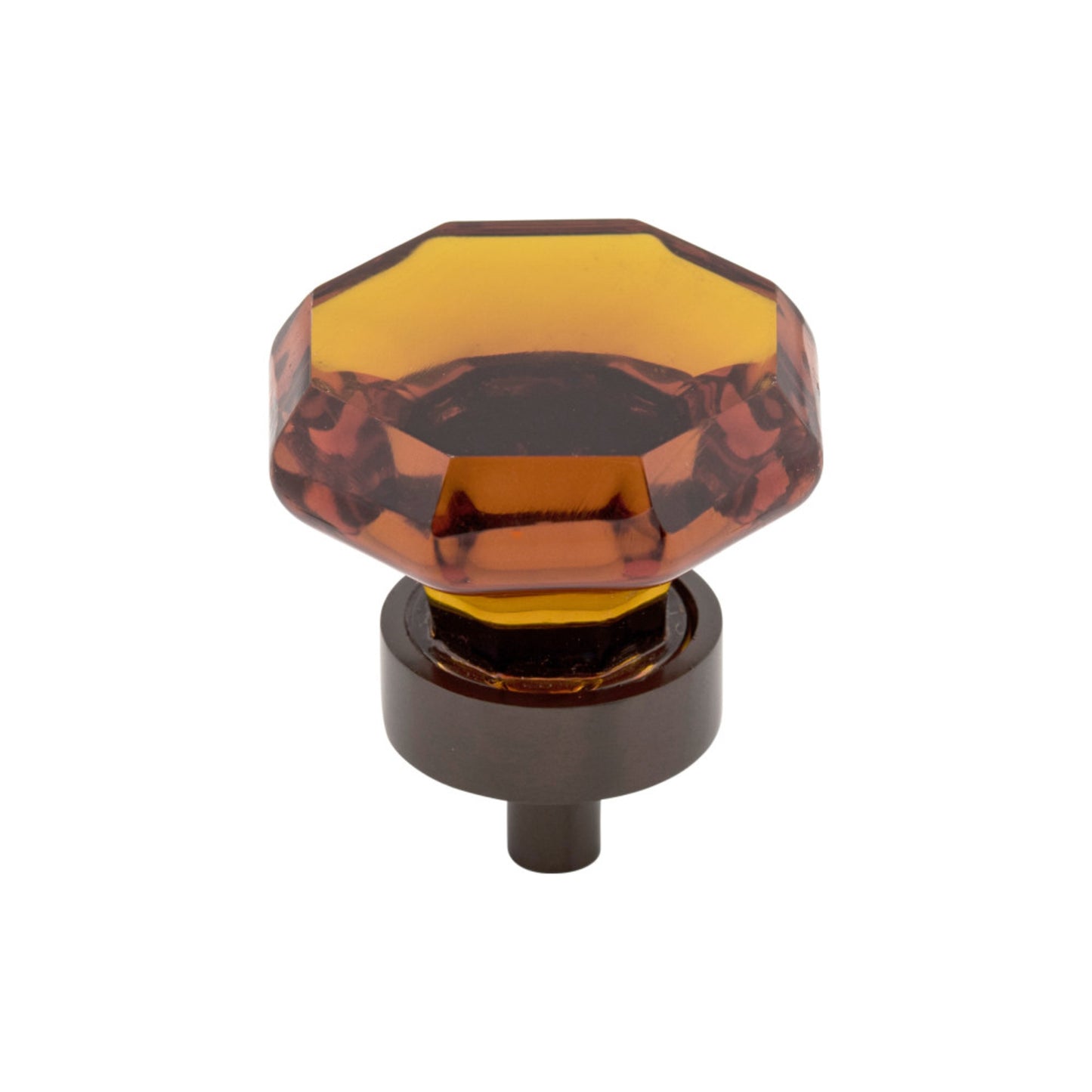 TOP KNOBS TK138ORB Wine Octagon Crystal 1 3/8" Diameter Round Knob - Oil Rubbed Bronze