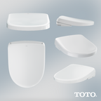 TOTO SW4725#01 Washlet S7 Electronic Bidet Toilet Seat With Ewater+ Bowl And Wand Cleaning And Contemporary Lid - Cotton White