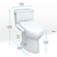 TOTO MW7763074CSFG.10#01 Drake WASHLET+ Two-Piece Elongated 1.6 GPF Universal Height TORNADO FLUSH Toilet with C2 Bidet Seat , Cotton White