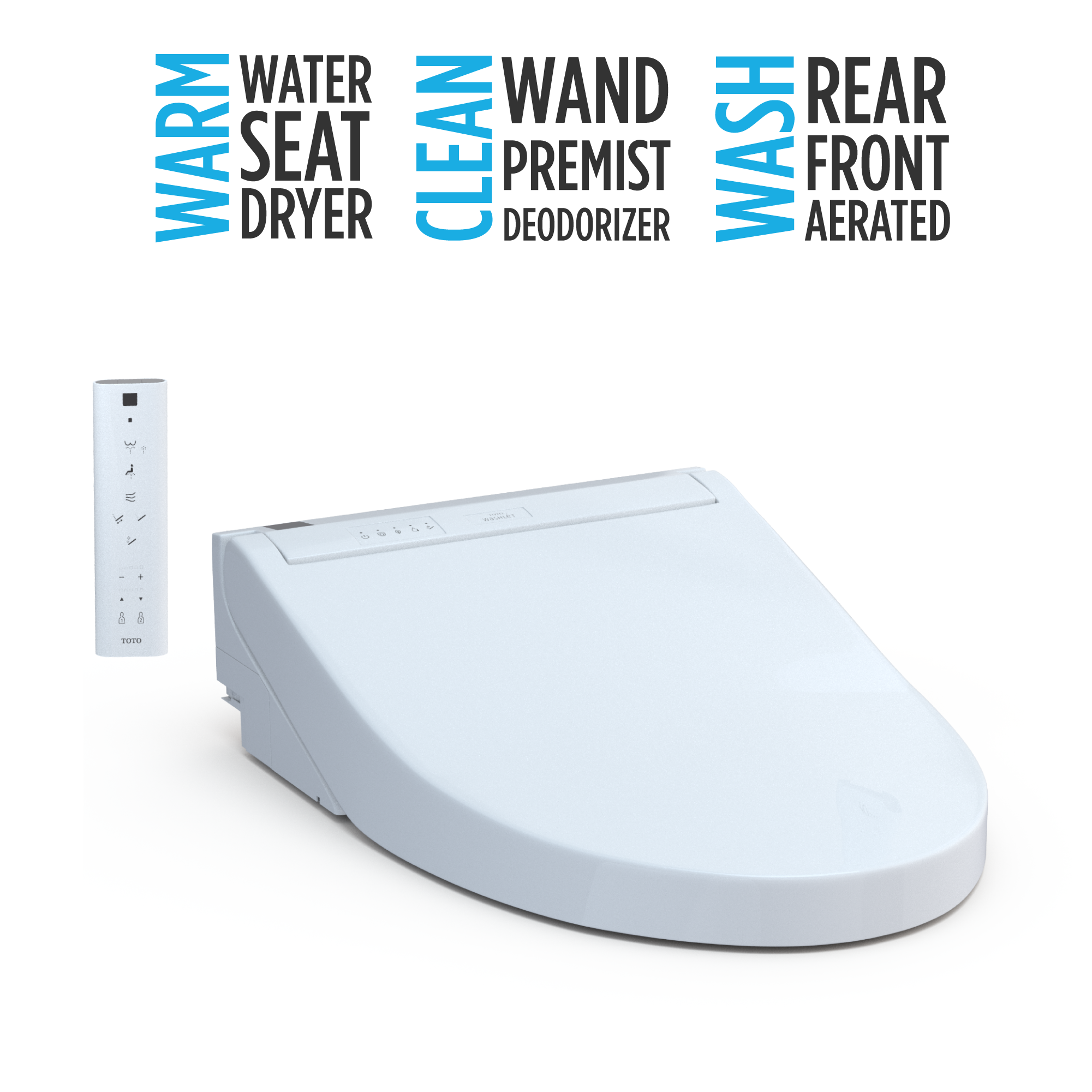 TOTO SW3083#01 Washlet C5 Electronic Bidet Toilet Seat With Premist And Ewater+ Wand Cleaning - Cotton White