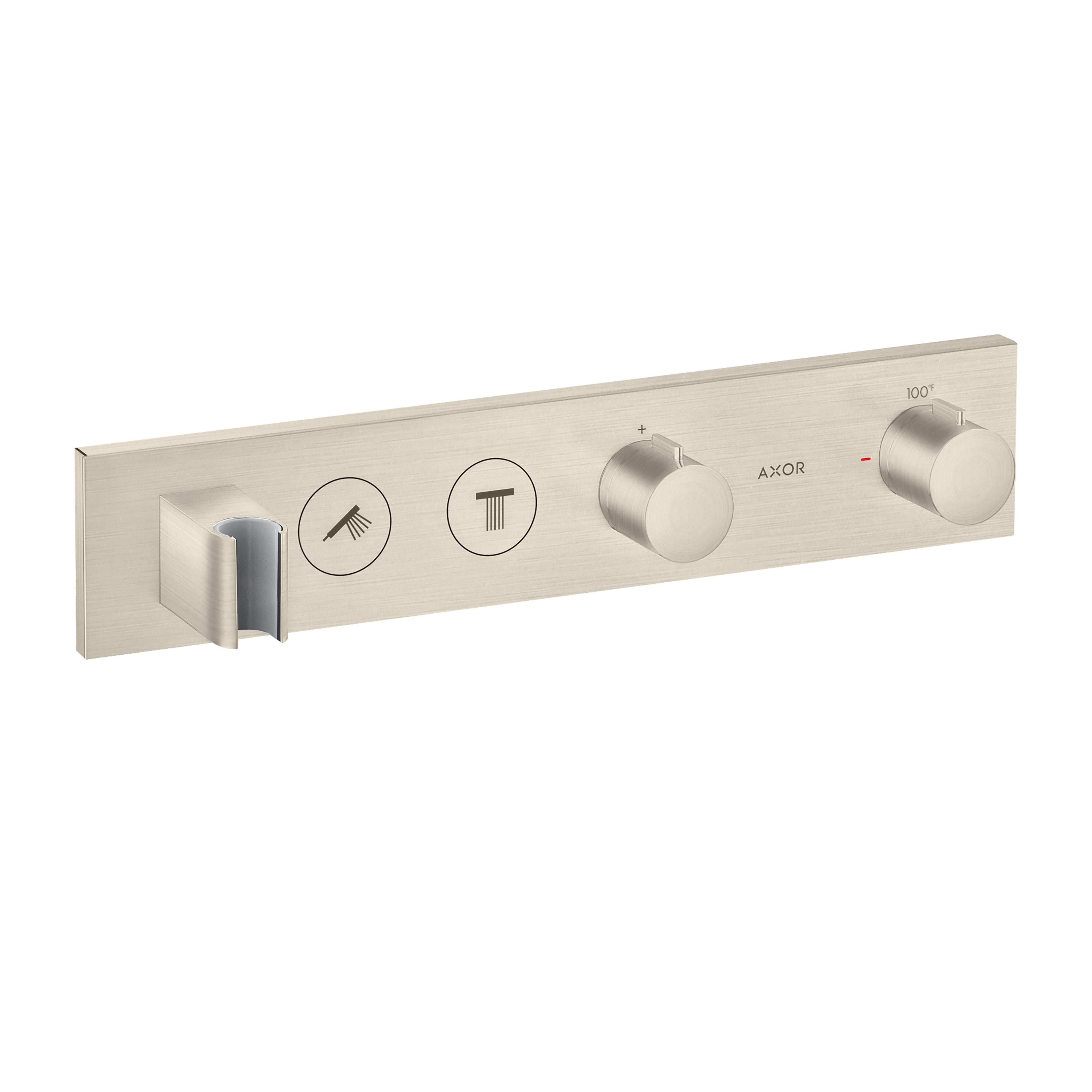 AXOR 18355821 ShowerSolutions Thermostatic Module Trim Select for 2 Functions - Brushed Nickel