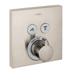 HANSGROHE 15763821 ShowerSelect Thermostatic Trim for 2 Functions, Square - Brushed Nickel