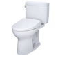 TOTO MW4544736CEFGA#01 WASHLET+ Drake II Two-Piece Elongated 1.28 GPF Toilet with Auto Flush WASHLET+ S7A Contemporary Bidet Seat , Cotton White