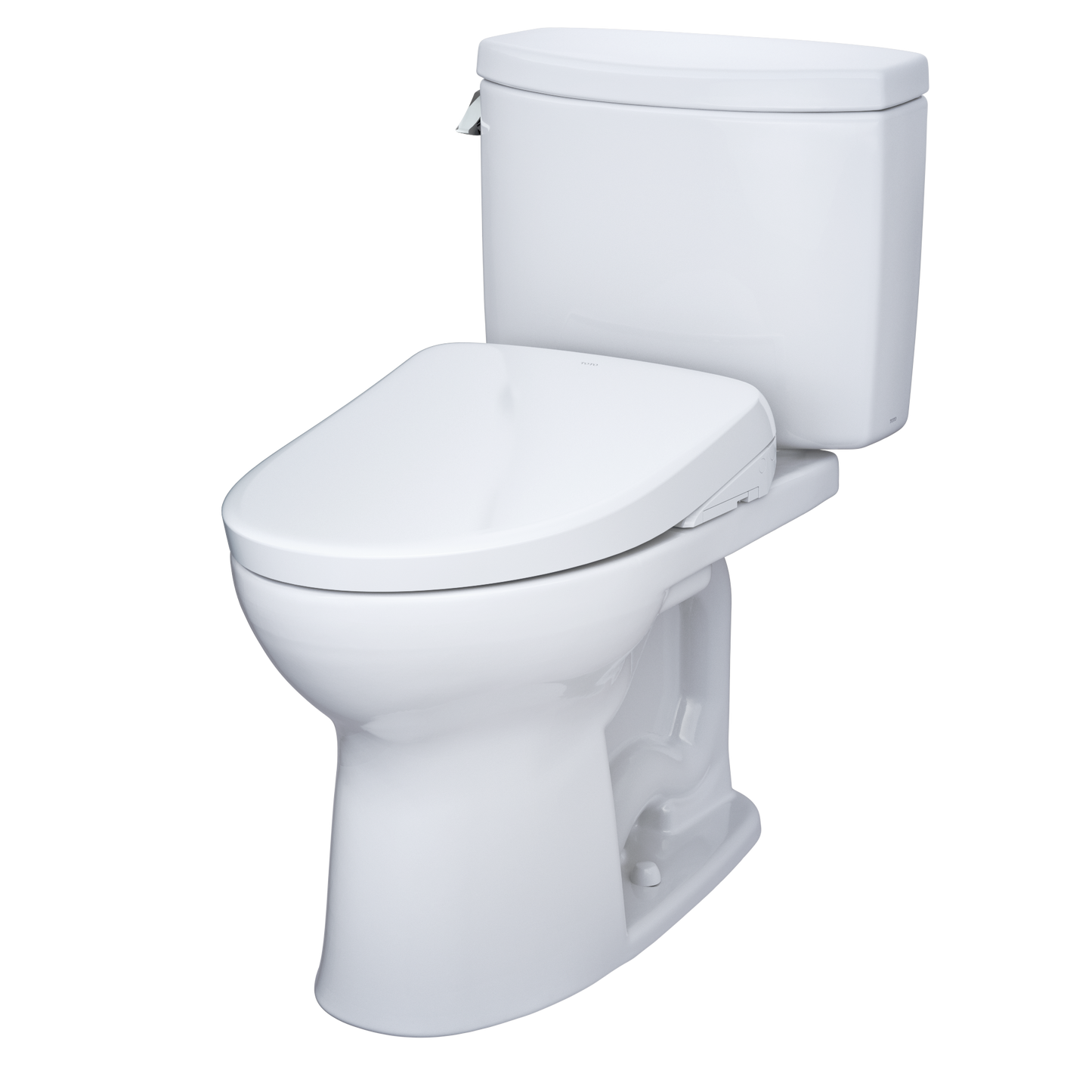 TOTO MW4544736CEFGA#01 WASHLET+ Drake II Two-Piece Elongated 1.28 GPF Toilet with Auto Flush WASHLET+ S7A Contemporary Bidet Seat , Cotton White