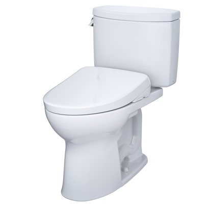 TOTO MW4544736CEFGA#01 Washlet+ Drake Ii Two-Piece Elongated 1.28 Gpf Toilet With Auto Flush Washlet+ S7A Contemporary Bidet Seat - Cotton White