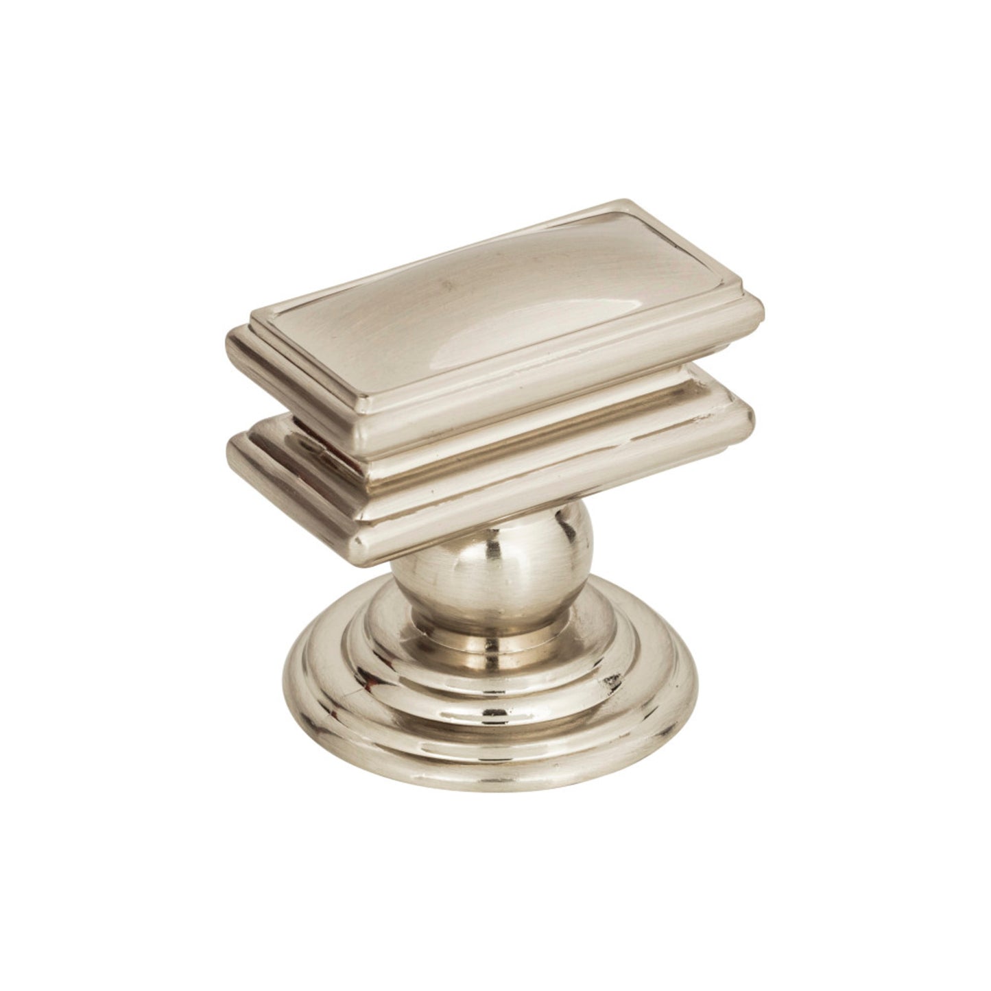 ATLAS 377-BRN Campaign 1 1/2" Length Rectangle Knob - Brushed Nickel
