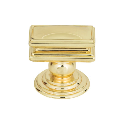 ATLAS 377-PB Campaign 1 1/2" Length Rectangle Knob - Polished Brass
