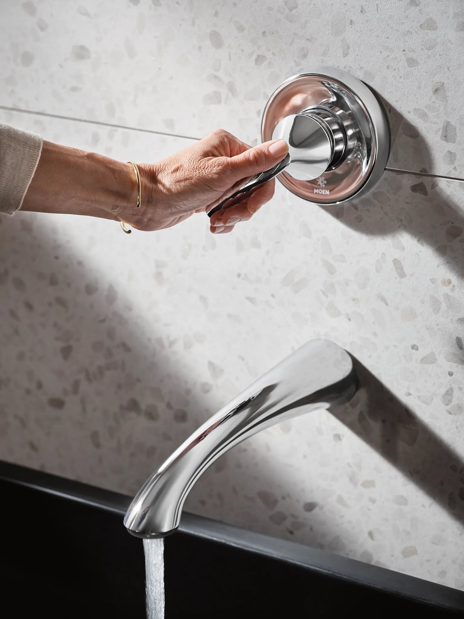 MOEN WT371 Glyde Wall Mount Tub Filler Trim - Chrome