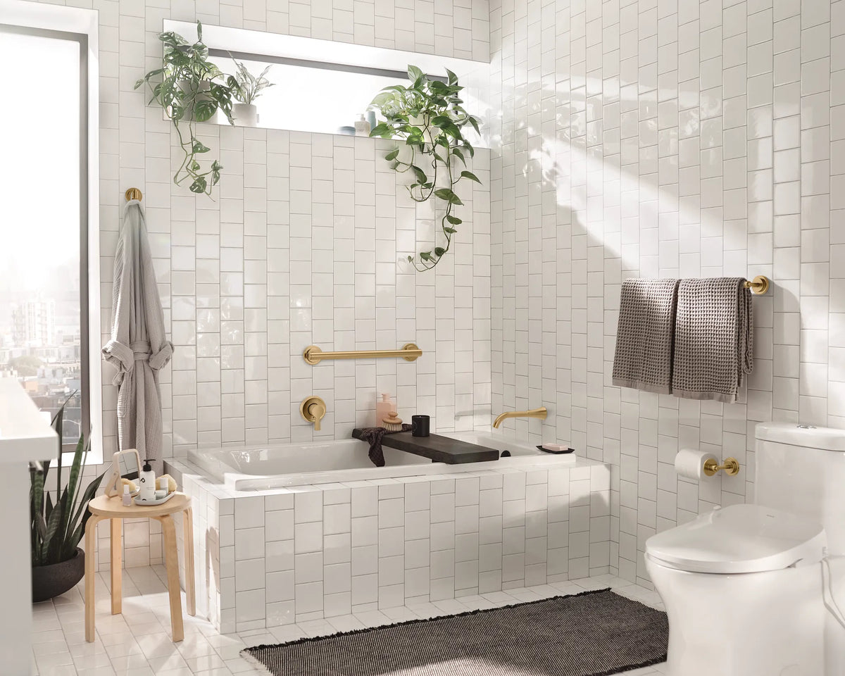 MOEN WT430BZG Jase Wall Mount Tub Filler Trim - Bronzed Gold