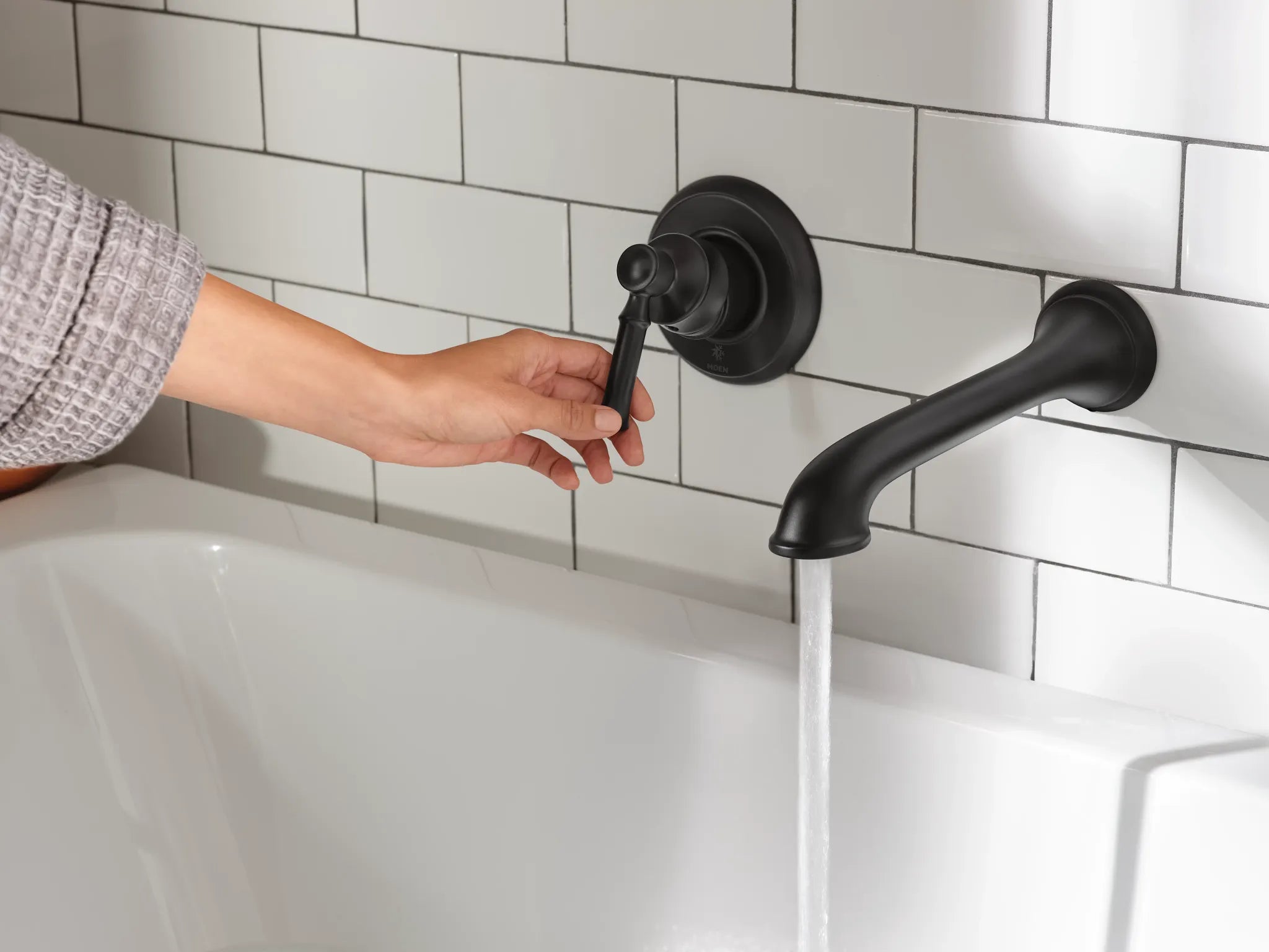 MOEN WT681BL Dartmoor Wall Mount Tub Filler Trim - Matte Black