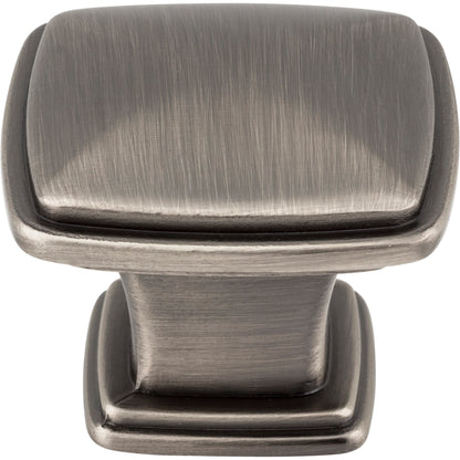 JEFFREY ALEXANDER 1091BNBDL Milan 1 1-1/4" Length Square Knob - Brushed Pewter