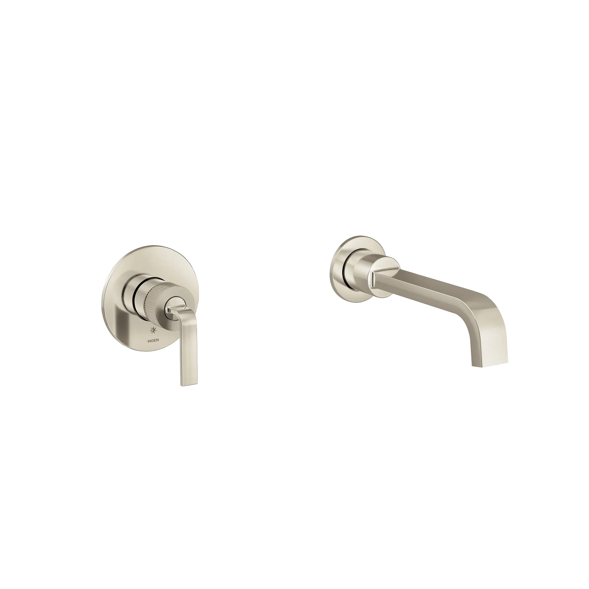 MOEN WTS574NLBN Cambium Wall Mount Tub Filler Trim - Brushed Nickel/Polished Nickel