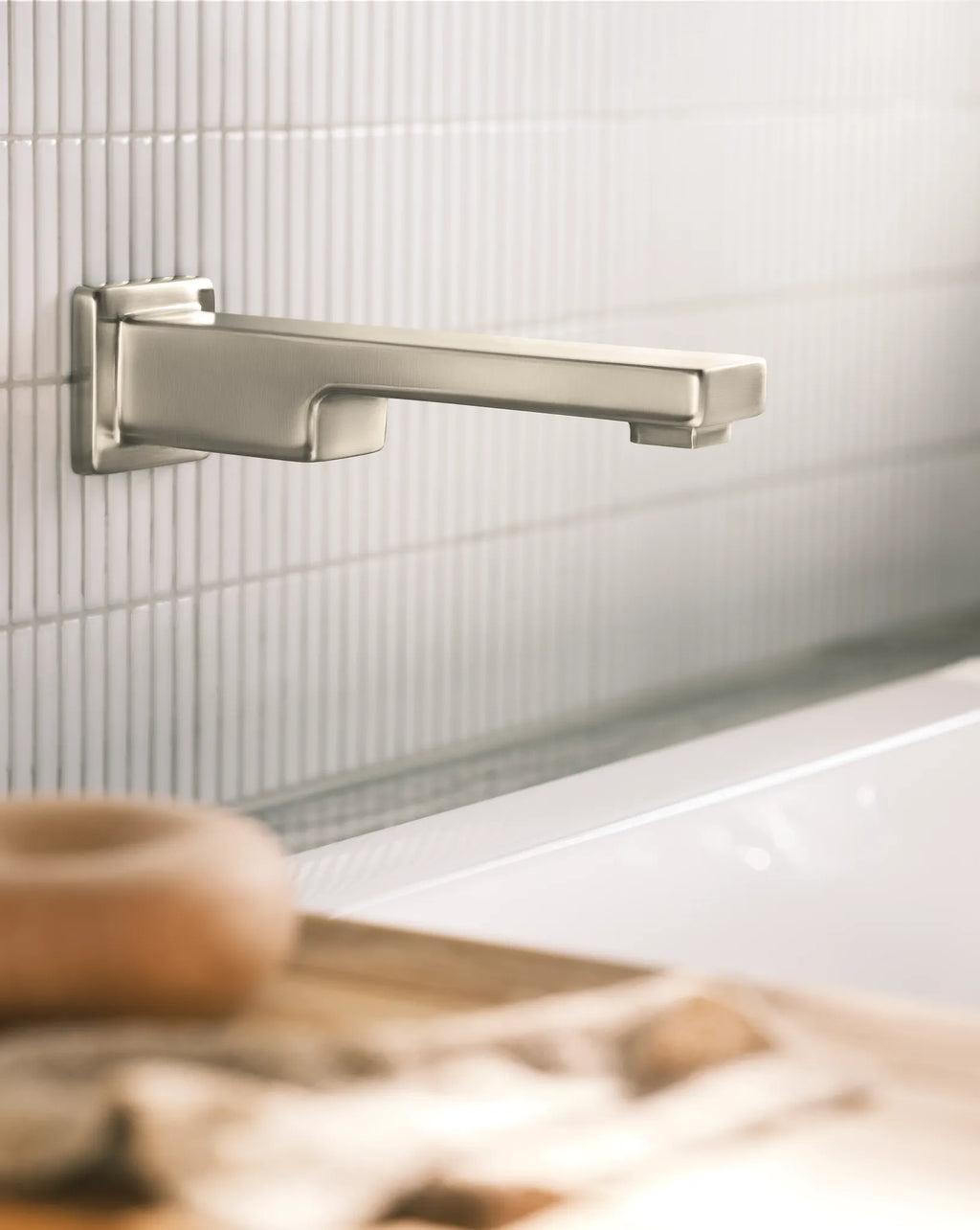 MOEN WTS911BN 90 Degree Wall Mount Tub Filler Trim - Brushed Nickel