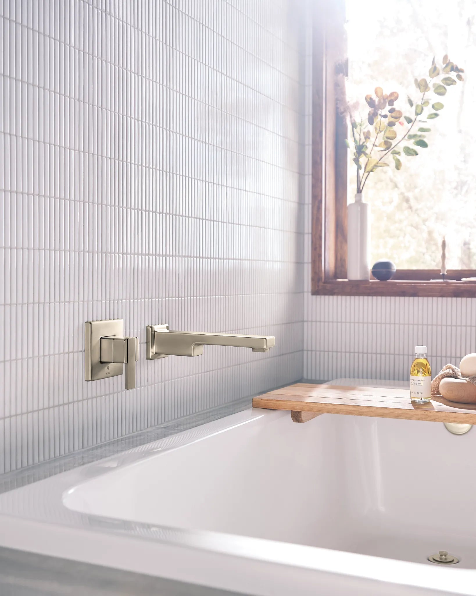 MOEN WTS911BN 90 Degree Wall Mount Tub Filler Trim - Brushed Nickel