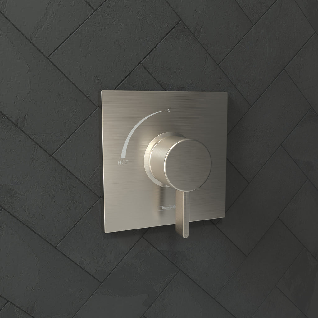 HANSGROHE 15724821 Ecostat Square Pressure Balance Trim - Brushed Nickel