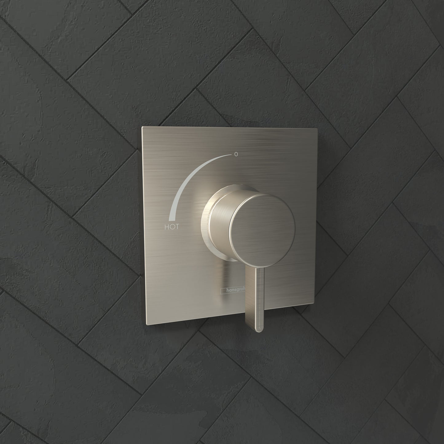 HANSGROHE 15724821 Ecostat Square Pressure Balance Trim - Brushed Nickel