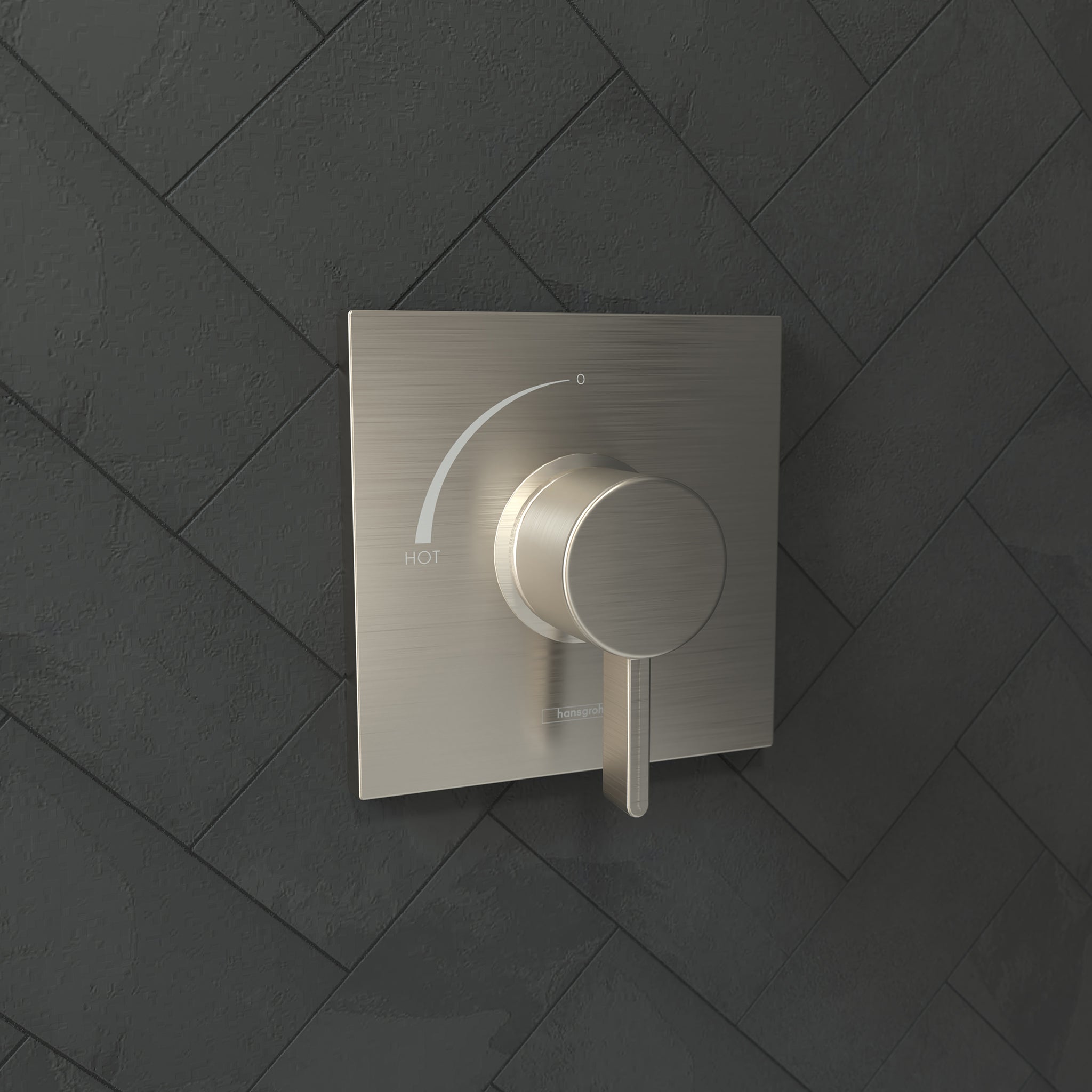 HANSGROHE 15724821 Ecostat Square Pressure Balance Trim - Brushed Nickel