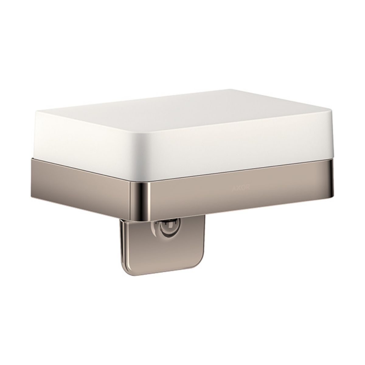 AXOR 42819830 Universal SoftSquare Soap Dispenser with Shelf - Polished Nickel