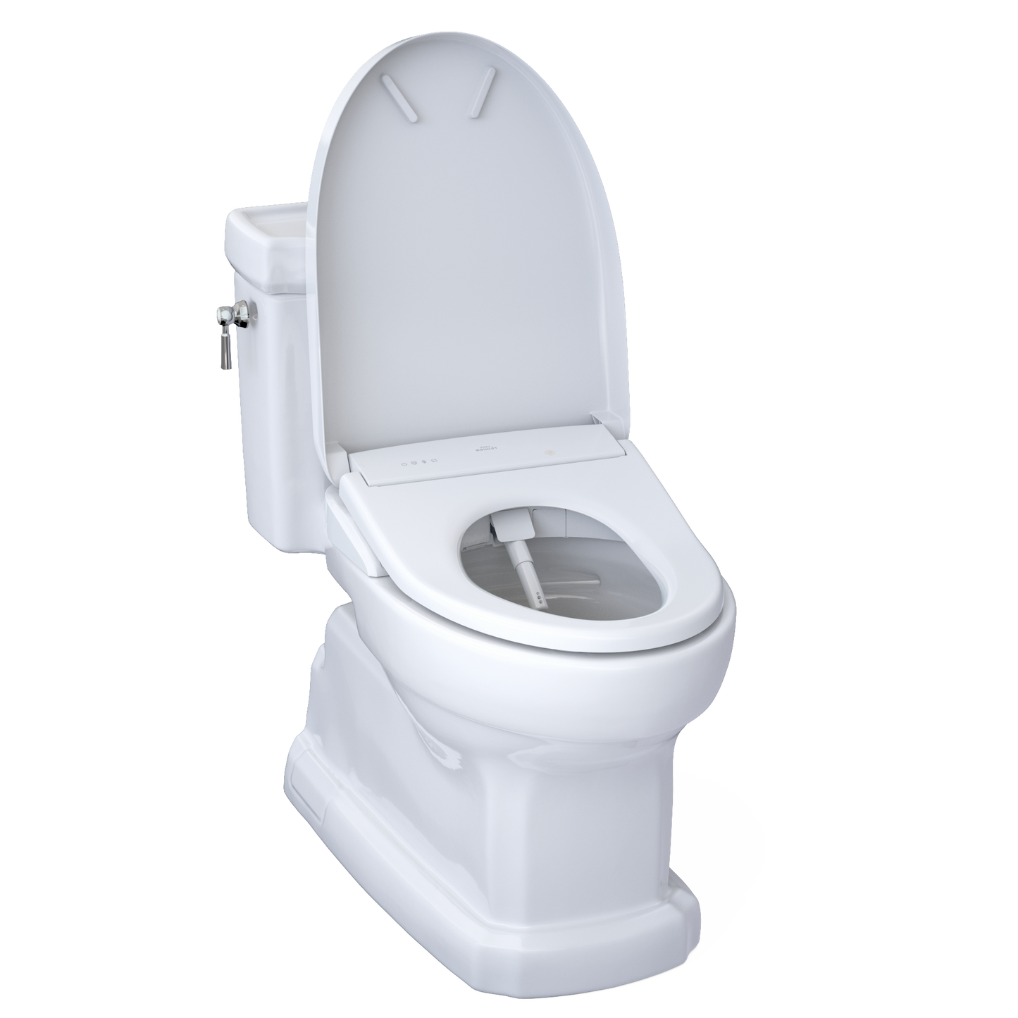 TOTO MW9744734CEFGA#01 WASHLET+ Eco Guinevere Elongated 1.28 GPF Universal Height Toilet , Cotton White