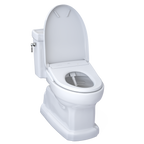 TOTO MW9744724CEFG#01 Washlet+ Eco Guinevere Elongated 1.28 Gpf Universal Height Toilet With S7 Classic Bidet Seat - Cotton White