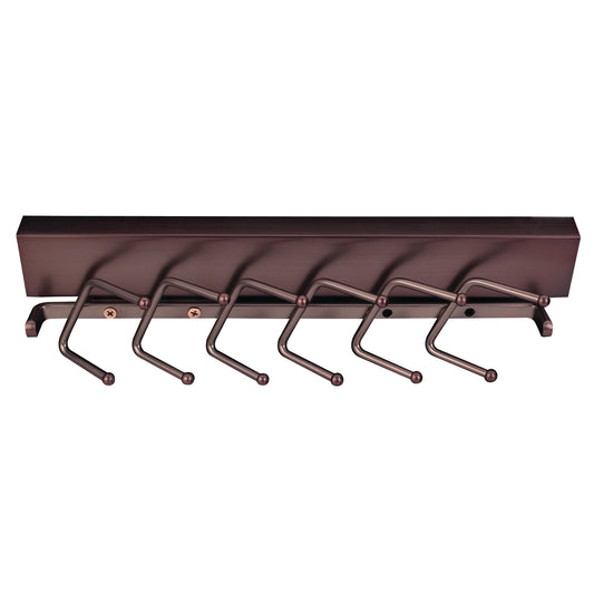 HARDWARE RESOURCES 295T-DBAC Brushed Oil Rubbed Bronze 12" Sliding Tie Rack - Brushed Oil Rubbed Bronze