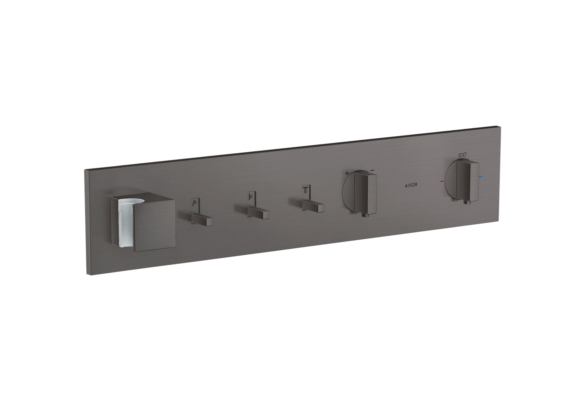 AXOR ShowerComposition Thermostatic Module Trim for 3 Functions in Brushed Black Chrome
