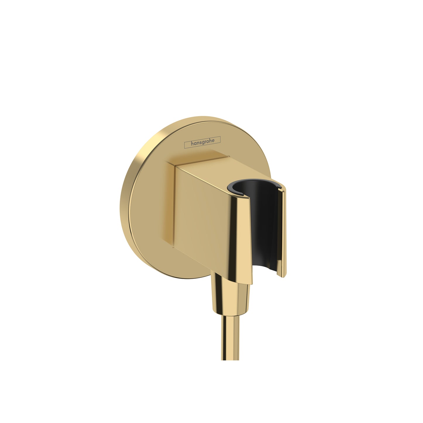 HANSGROHE 26888991 FixFit E Wall Outlet with Handshower Holder in Polished Gold Optic
