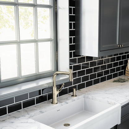 HANSGROHE 04855830 Locarno HighArc Kitchen Faucet, 2-Spray Pull-Out, 1.75 GPM - Polished Nickel