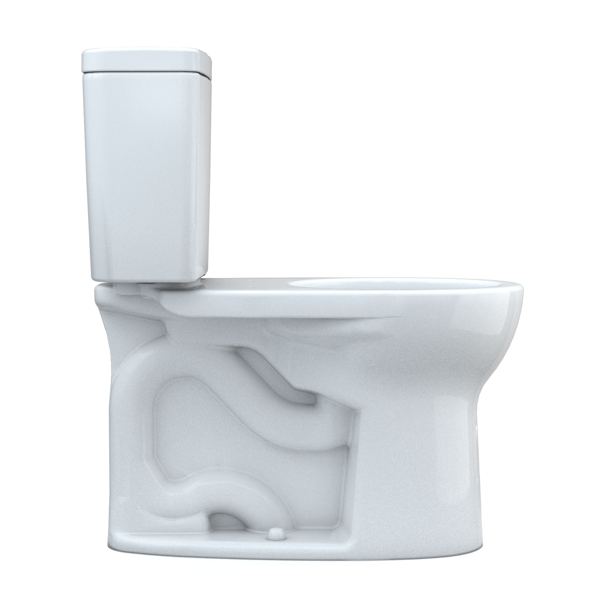 TOTO CST775CEFRG#01 Drake Two-Piece Round 1.28 Gpf Universal Height Tornado Flush Toilet With Cefiontect - Cotton White