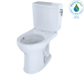 TOTO CST453CUFRG#01 Drake Ii 1G Two-Piece Round 1.0 Gpf Universal Height Toilet With Cefiontect And Right-Hand Trip Lever - Cotton White