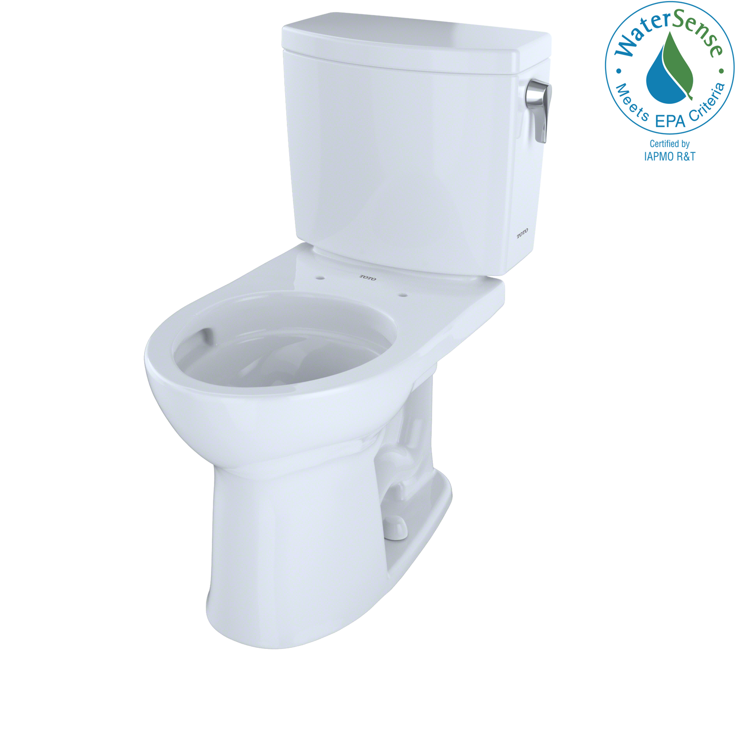TOTO CST453CUFRG#01 Drake Ii 1G Two-Piece Round 1.0 Gpf Universal Height Toilet With Cefiontect And Right-Hand Trip Lever - Cotton White