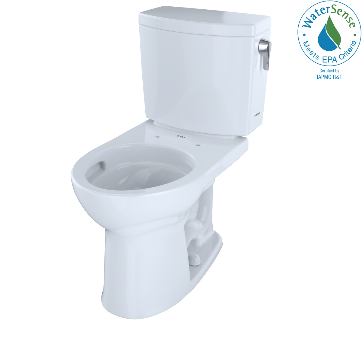 TOTO CST453CUFRG#01 Drake Ii 1G Two-Piece Round 1.0 Gpf Universal Height Toilet With Cefiontect And Right-Hand Trip Lever - Cotton White