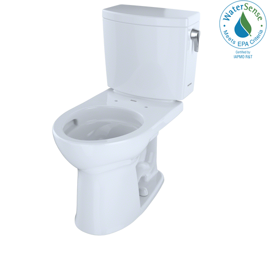 TOTO CST453CUFRG#01 Drake Ii 1G Two-Piece Round 1.0 Gpf Universal Height Toilet With Cefiontect And Right-Hand Trip Lever - Cotton White