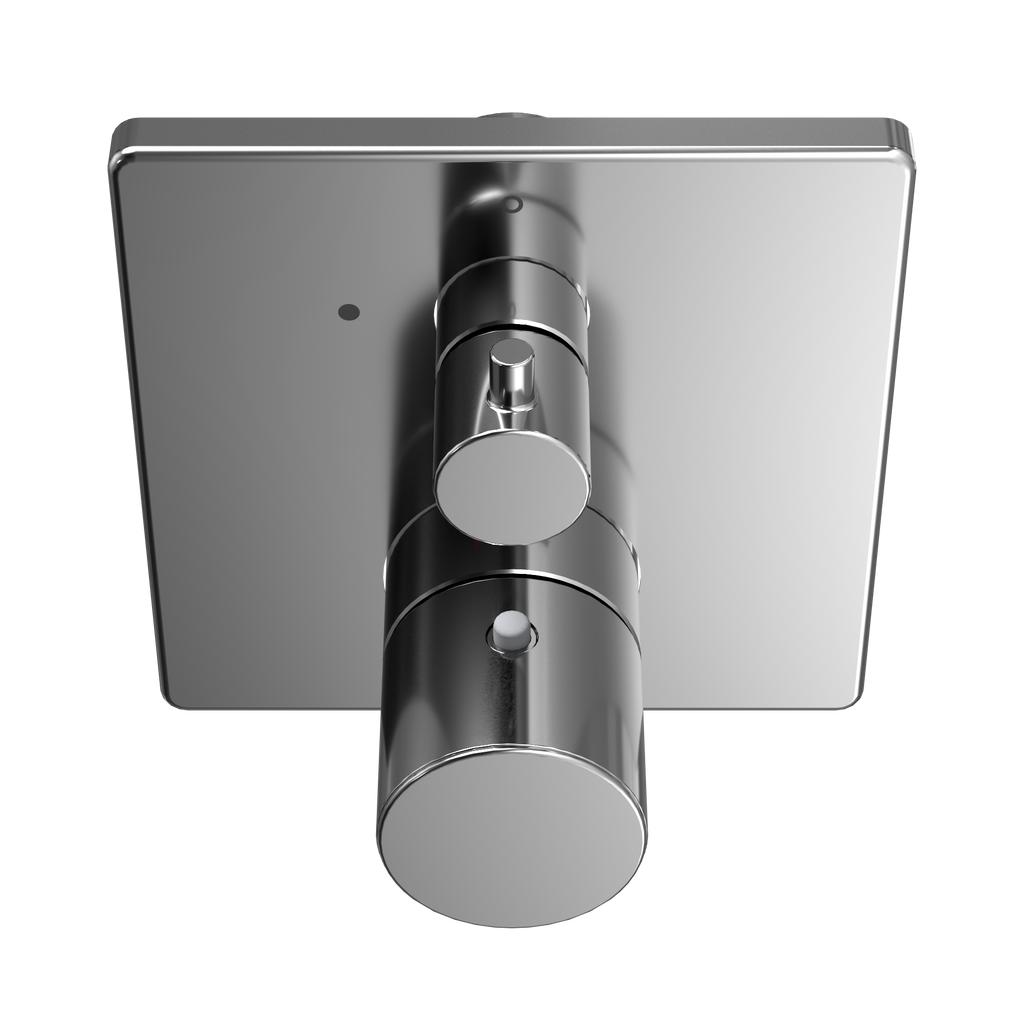TOTO TBV02403U#CP Square Thermostatic Mixing Valve With Volume Control Shower Trim - Polished Chrome