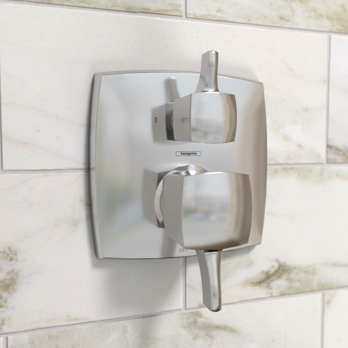HANSGROHE 15865001 Ecostat Classic Pressure Balance Trim Classic Square with Diverter - Chrome
