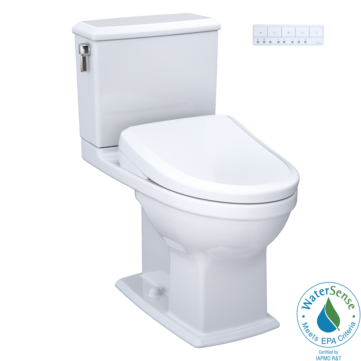 TOTO MW4944724CEMFG#01 Washlet+ Connelly Two-Piece Elongated Dual Flush 1.28 And 0.9 Gpf Toilet And Classic Washlet S7 Classic Bidet Seat - Cotton White
