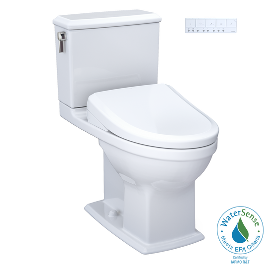 TOTO MW4944724CEMFG#01 Washlet+ Connelly Two-Piece Elongated Dual Flush 1.28 And 0.9 Gpf Toilet And Classic Washlet S7 Classic Bidet Seat - Cotton White