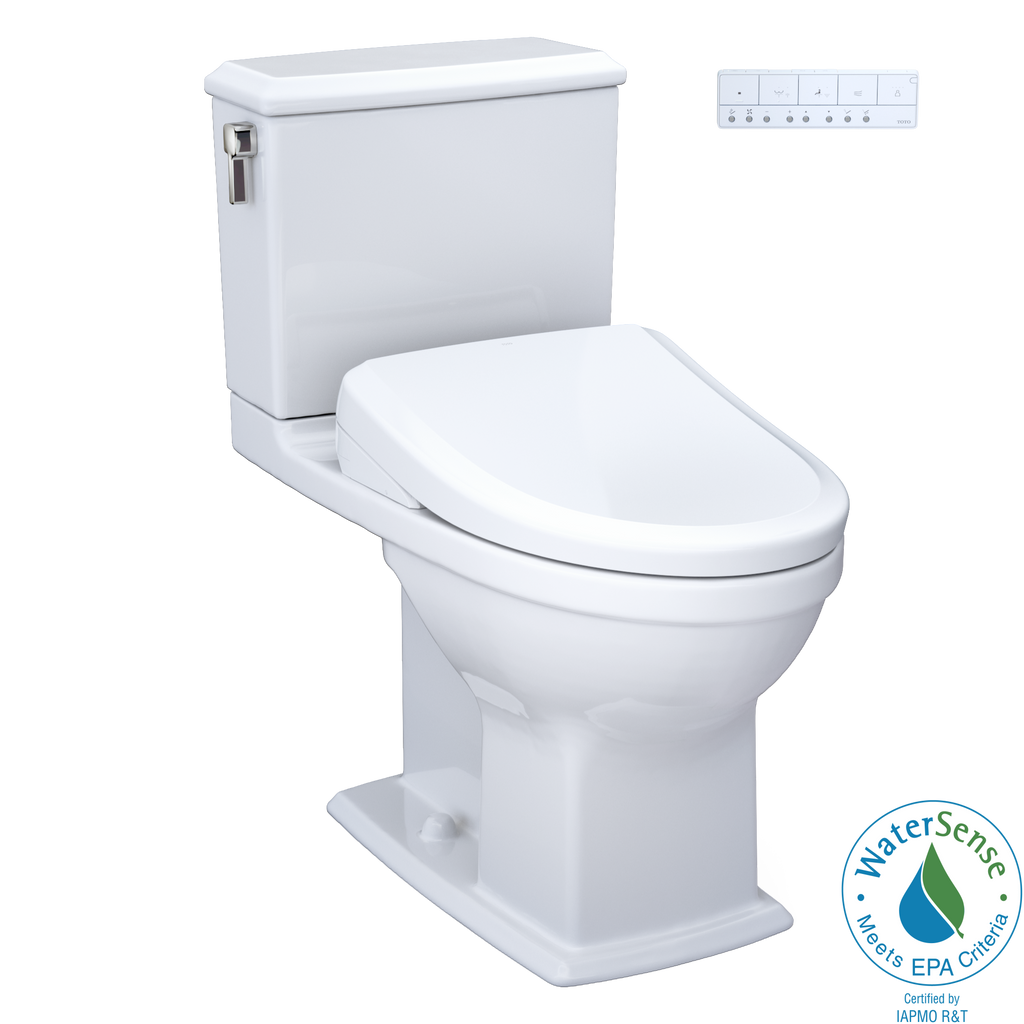 TOTO MW4944734CEMFG#01 Washlet+ Connelly Two-Piece Elongated Dual Flush 1.28 And 0.9 Gpf Toilet And Classic Washlet S7A Classic Bidet Seat - Cotton White