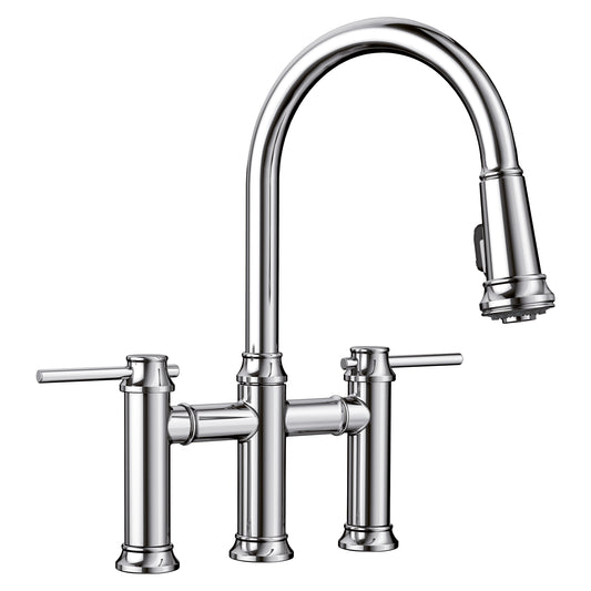 BLANCO 442504 Empressa Empressa Pull-Down Dual-Spray Bridge Faucet - Chrome in Chrome