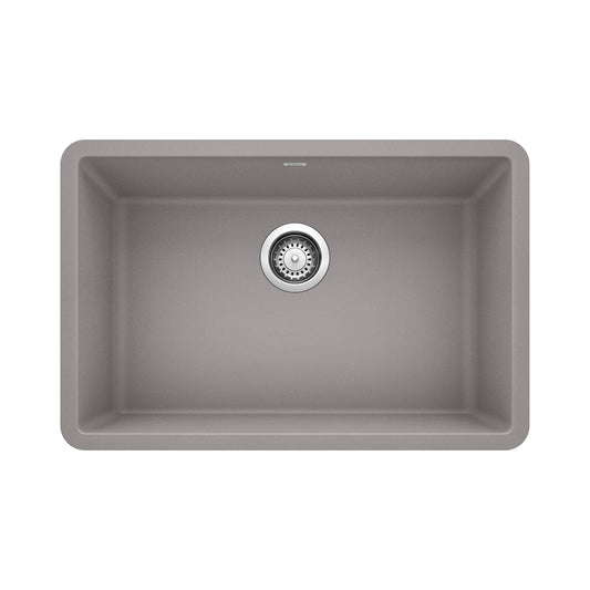 BLANCO 522428 Precis Precis SILGRANIT 27" Single Bowl Undermount Kitchen Sink - Metallic Gray in Metallic Gray