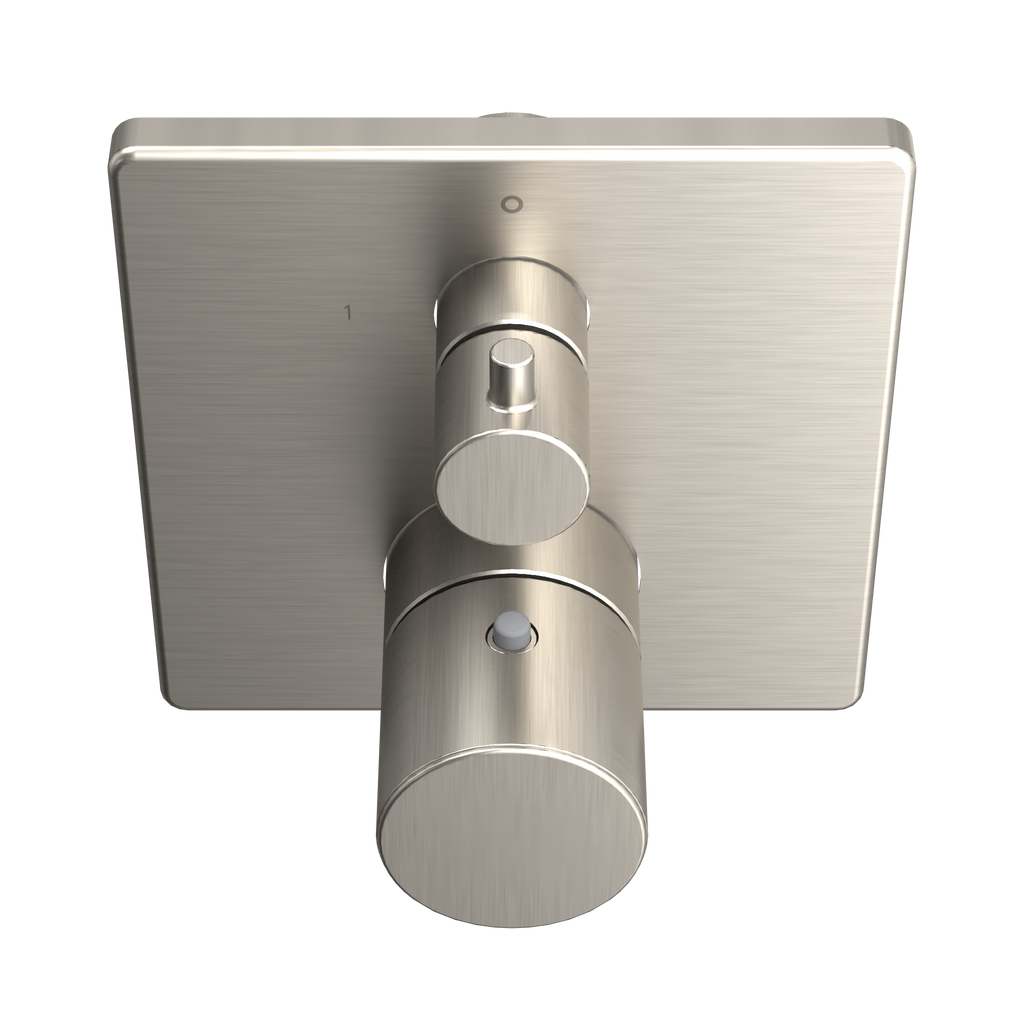 TOTO TBV02404U#BN Square Thermostatic Mixing Valve With Two-Way Diverter Shower Trim - Brushed Nickel