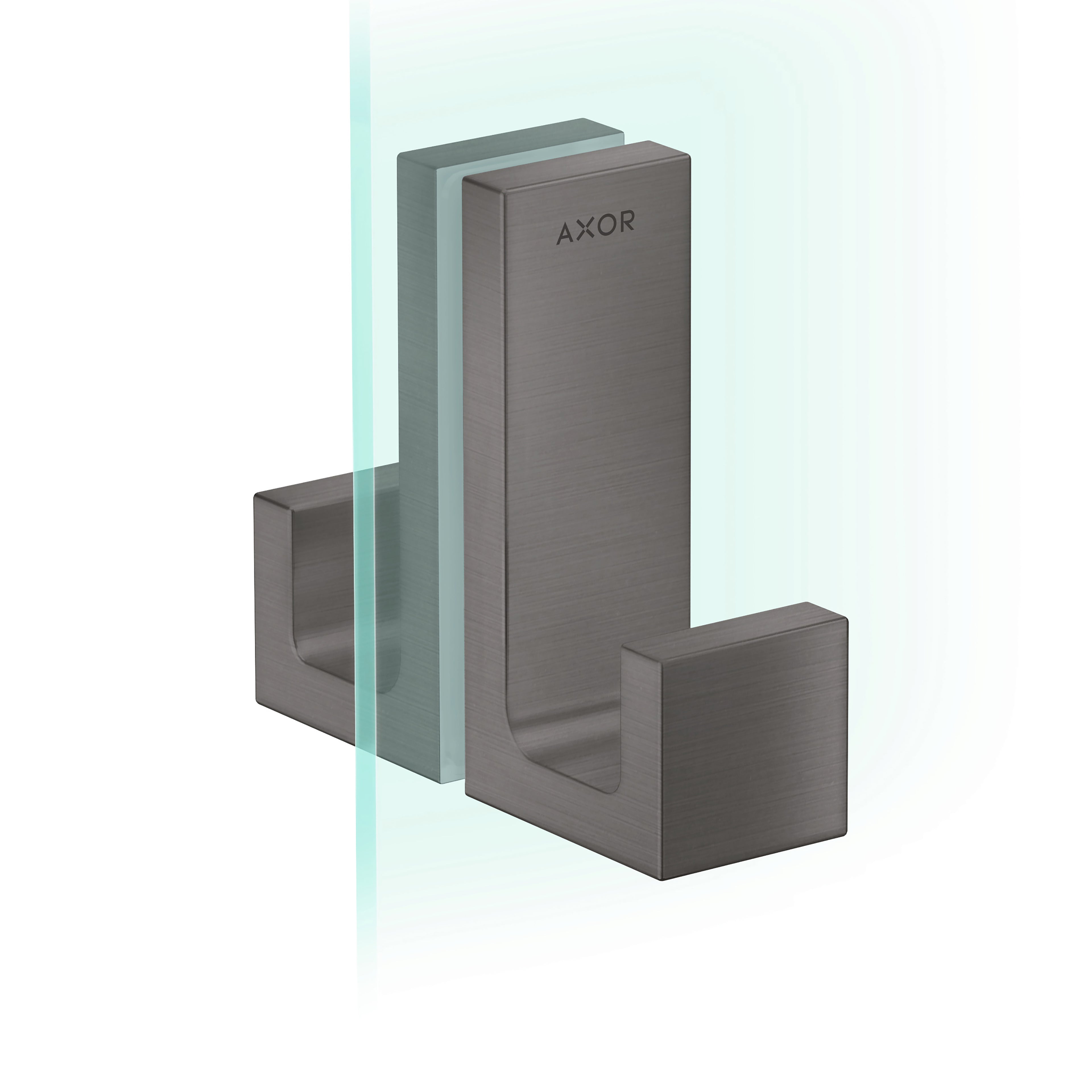 AXOR 42639330 Universal Rectangular Shower Door Handle - Polished Black Chrome