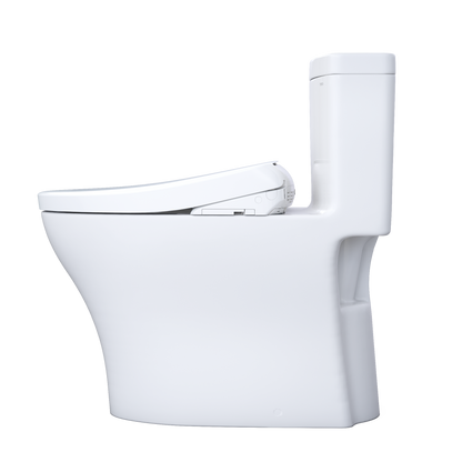 TOTO MW6464726CEMFGN#01 Washlet+ Aquia Iv One-Piece Elongated Dual Flush 1.28 And 0.9 Gpf Toilet With S7 Contemporary Electric Bidet Seat - Cotton White