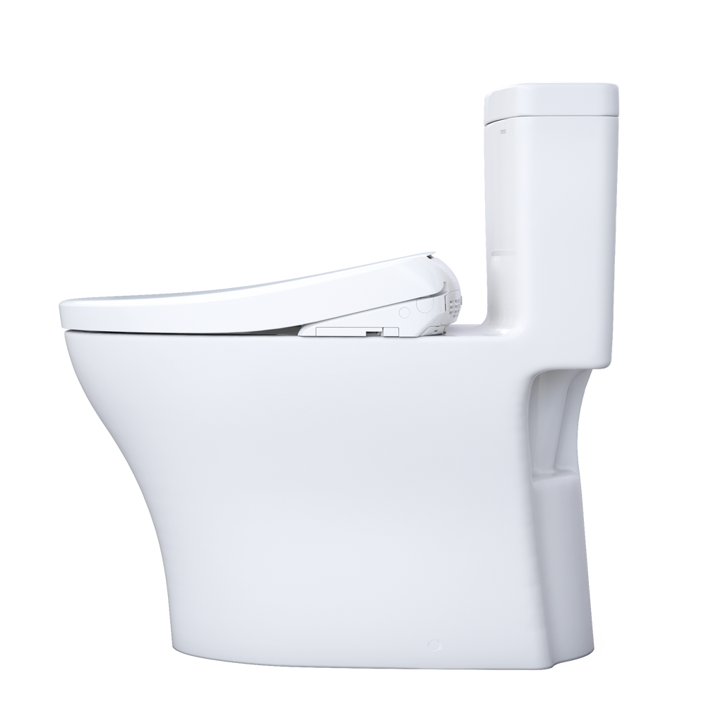 TOTO MW6464726CEMFGNA#01 Washlet+ Aquia Iv One-Piece Elongated Dual Flush 1.28 And 0.9 Gpf Toilet With Auto Flush S7 Contemporary Bidet Seat - Cotton White