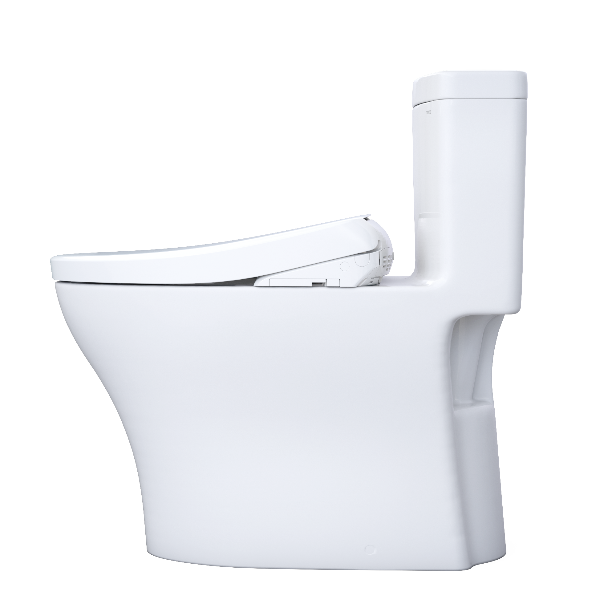TOTO MW6464736CEMFGNA#01 Washlet+ Aquia Iv One-Piece Elongated Dual Flush 1.28 And 0.9 Gpf Toilet With Auto Flush S7A Contemporary Bidet Seat - Cotton White