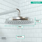 HANSGROHE 28421001 Raindance Classic Showerhead 180 1-Jet, 2.5 GPM - Chrome