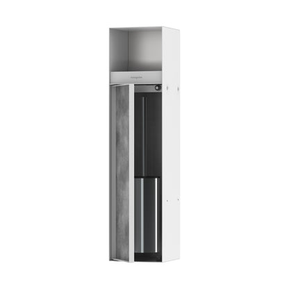 HANSGROHE 56062700 XtraStoris Rock Recessed Toilet Brush Holder with Toilet Paper Holder & Tileable Door - Matte White