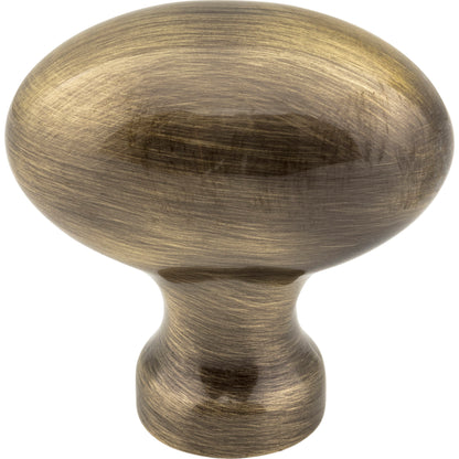 JEFFREY ALEXANDER 3991AB Lyon 1-9/16" Length Oval Knob - Brushed Antique Brass