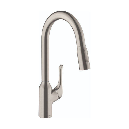 HANSGROHE 71843801 Allegro N HighArc Kitchen Faucet, 2-Spray Pull-Down, 1.75 GPM in Steel Optic